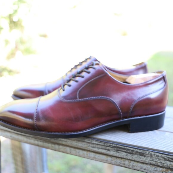 SALE - Calzoleria Harris for Barneys 10.5 Burgundy Burnished Italian Mens Dress main image 4